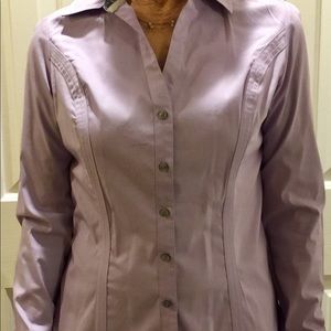 Express women’s purple button up long sleeve shirt